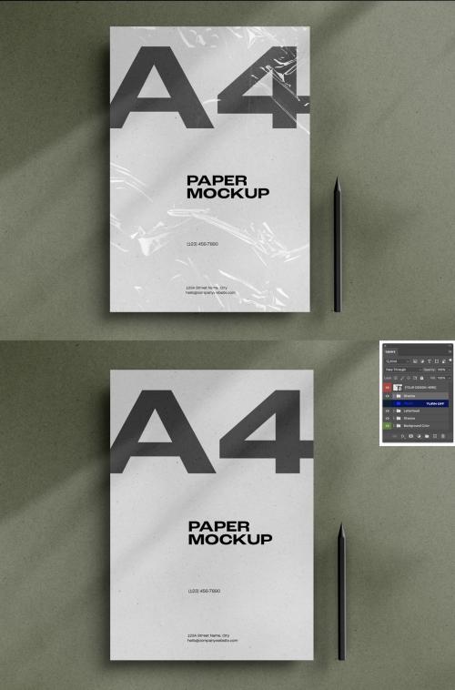 Stationary, A4 Paper, Poster, Letterhead Poster Flyer Mockup Design with Editable Background