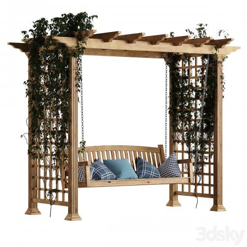 Garden swing pergola