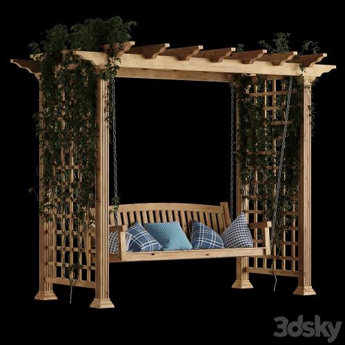 Garden swing pergola