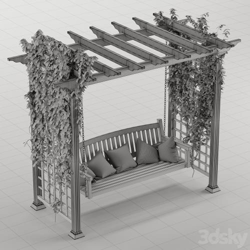 Garden swing pergola