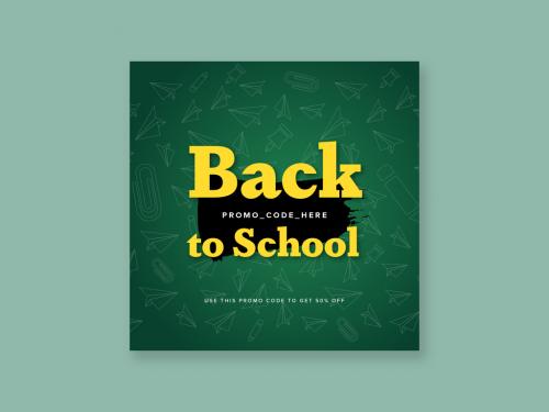 Back to School Mobile Layout with Green and Yellow Accent