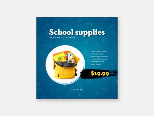 Social Media Advert Banner for School Supplies