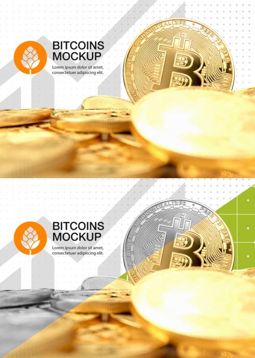 Golden Bitcoin Mockup