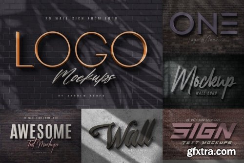 3D Logo Mockup Collection 14xPSD