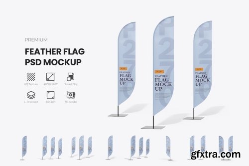 Flag Mockup Collection 12xPSD