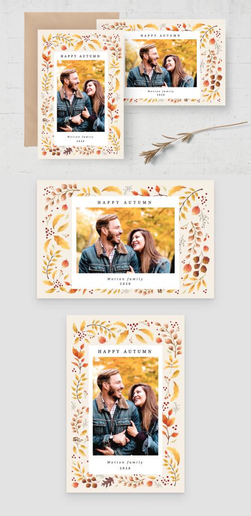 Autumn Fall Photo Card Layout