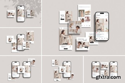 Social Media Post Mockup Collection 12xPSD