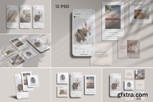 Social Media Post Mockup Collection 12xPSD