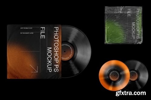 Vinyl Record Mockup Template Collection 15xPSD