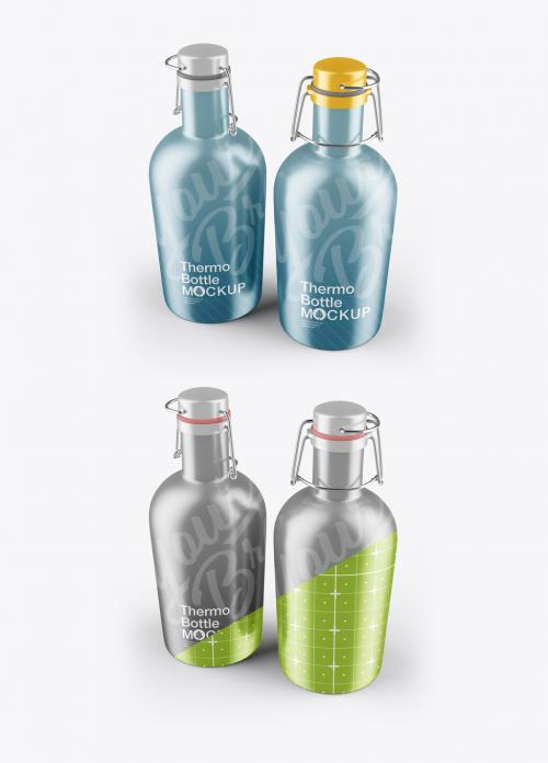 Metallic Thermo Bottle Mockup