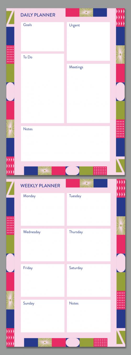 Weekly Planner with a Pattern