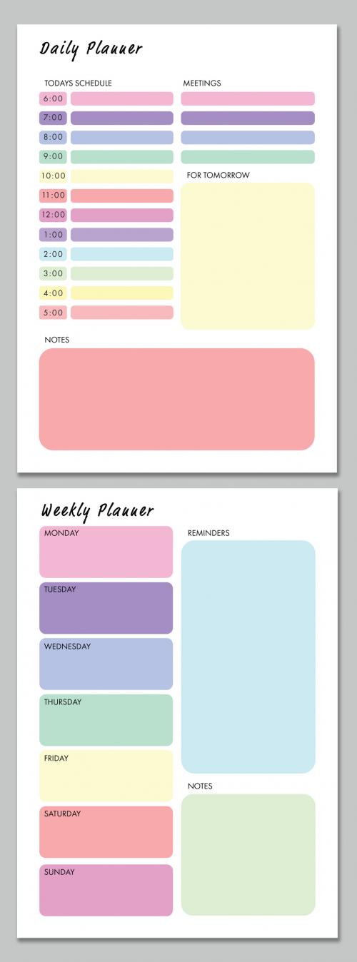 Planner with Pastel Accents