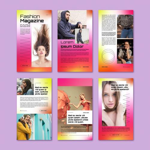 Digital Magazine with Red Gradients