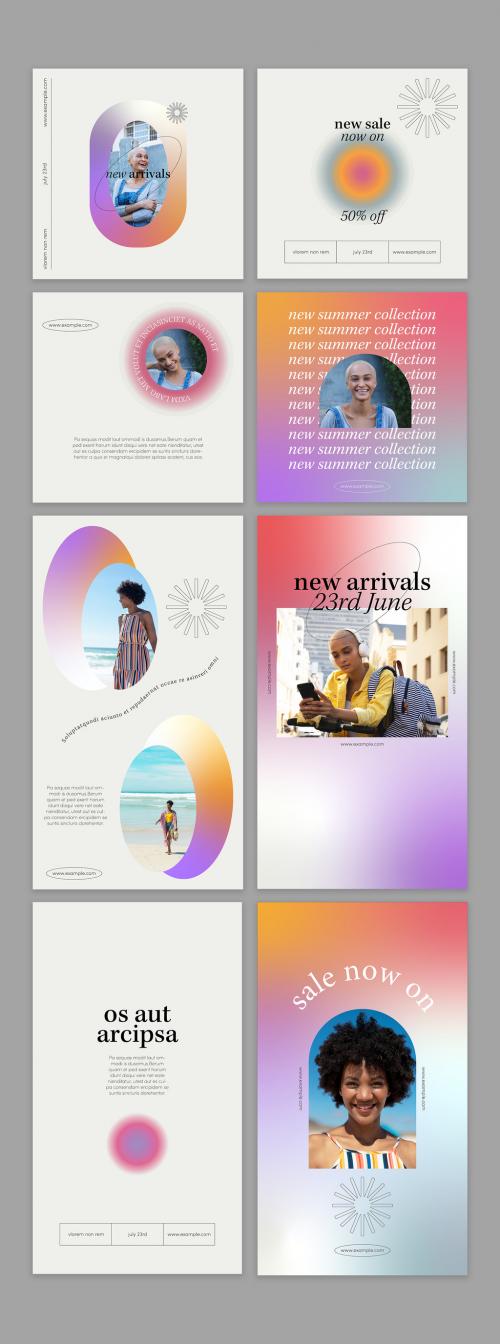 Gradient Social Media Set Layout