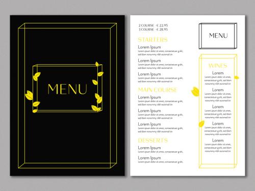 Black and Yellow Menu