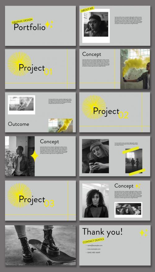 Yellow and Grey Portfolio