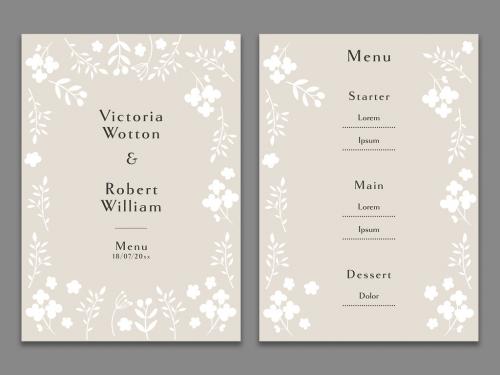 Floral Wedding Menu