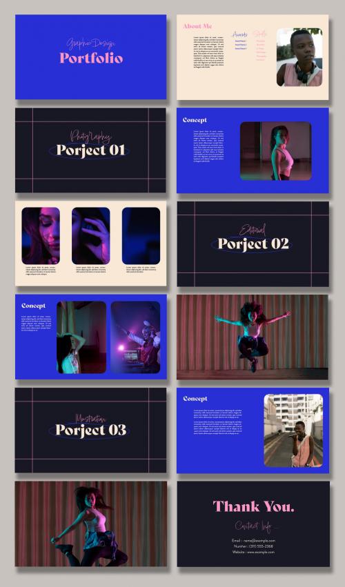 Blue and Pink Portfolio