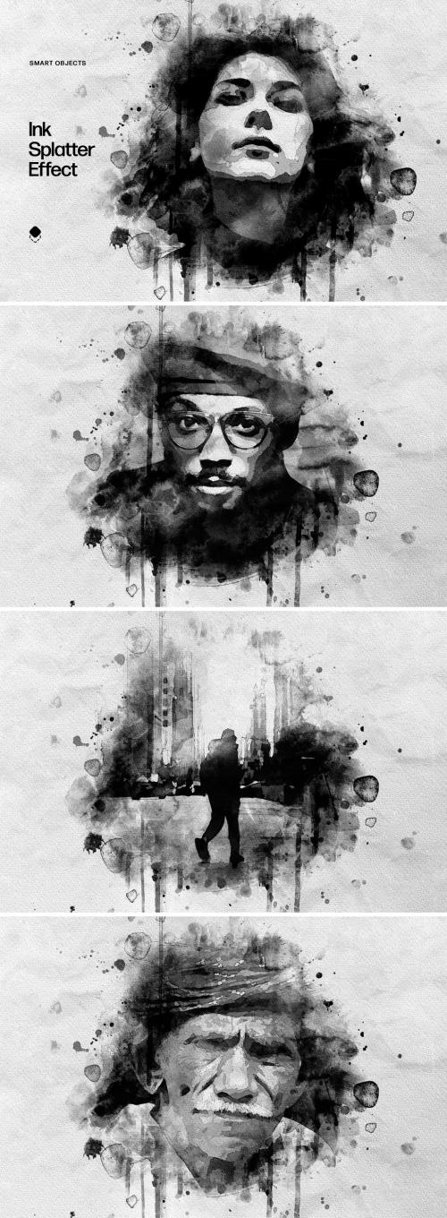 Ink Painting Photo Effect Mockup