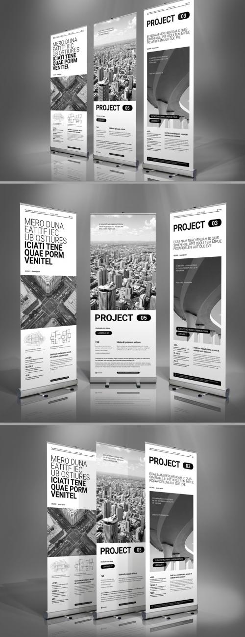 Architecture Agency Photo Roll-up Banner in Black and White