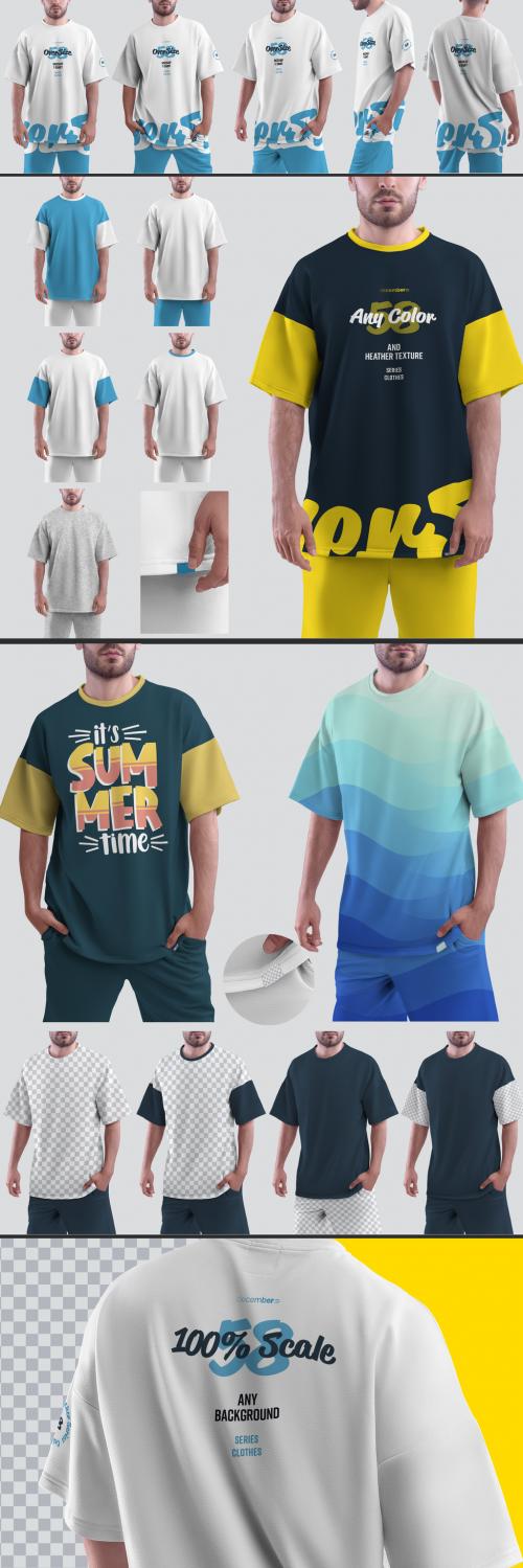 4 Mockups Oversize T-Shirt and Shorts