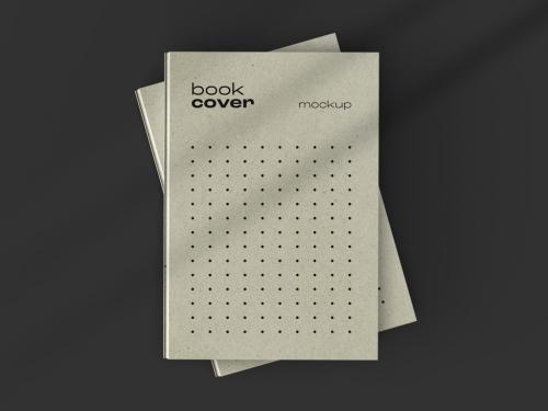 Book Catalog Magazine Cover Mockup with Editable Background and Overlay Shadow