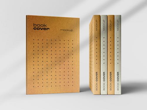 Book Catalog Magazine Cover Mockup with Editable Background and Overlay Shadow