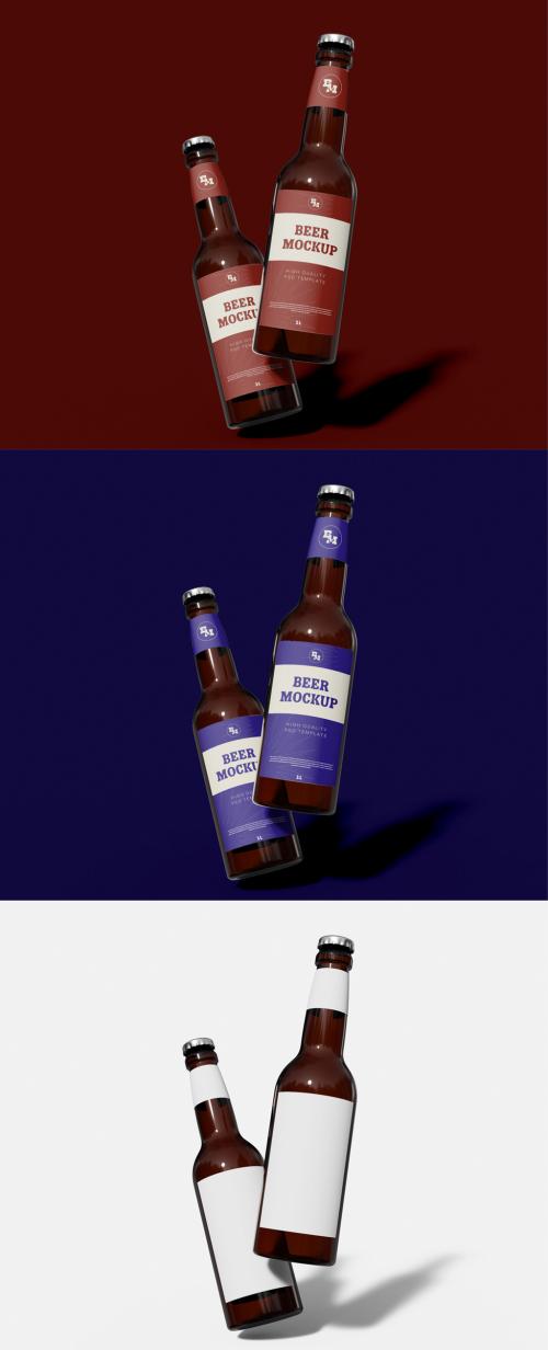 Two Beer Bottles Mockup