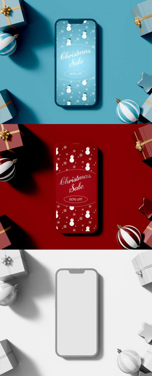 Christmas Smartphone Screen Mockup