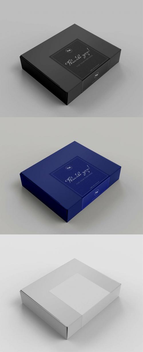 Square Box with Sticker Mockup