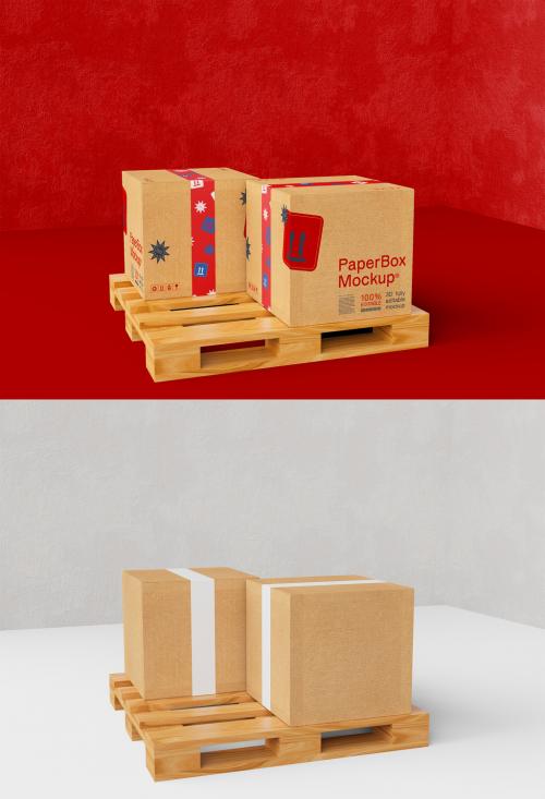 3D Mailing Boxes Mockup