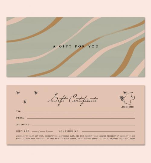 Boho Gift Card Template with Bird