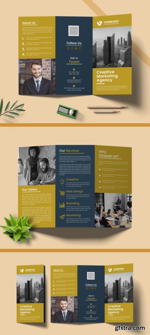 Business Trifold Brochure Layout Design 2022