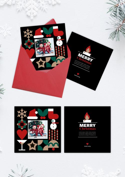 Minimal Graphic Elements Christmas Card