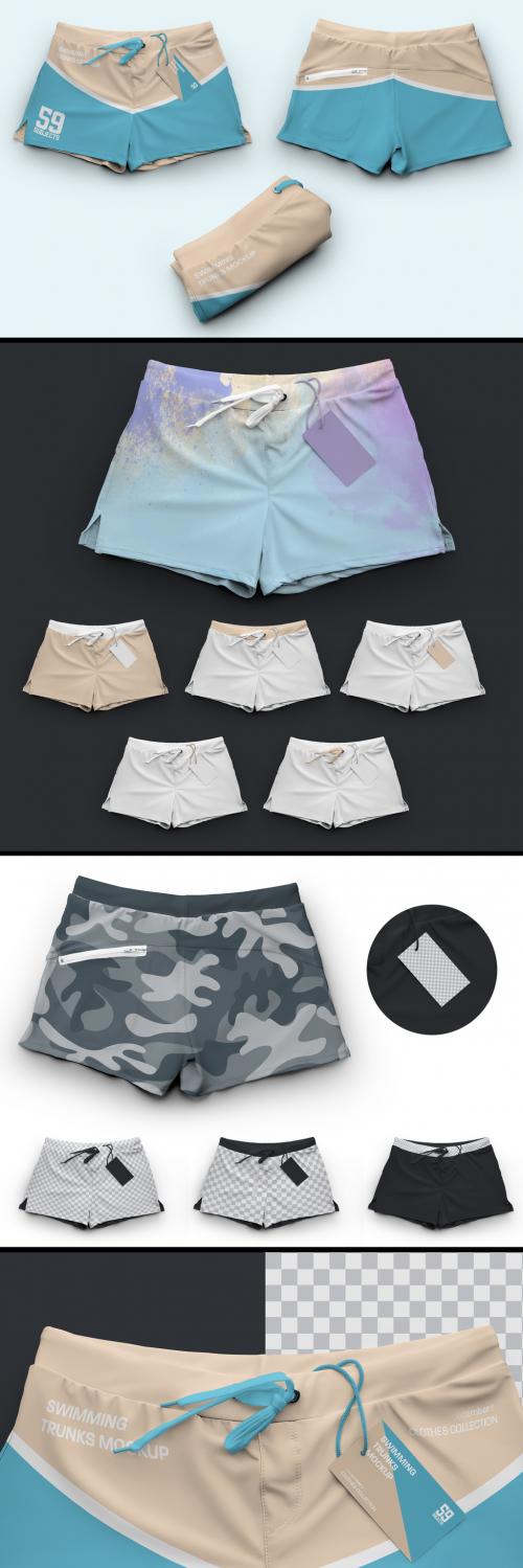 3 Mockups of Men's Trunks Shorts