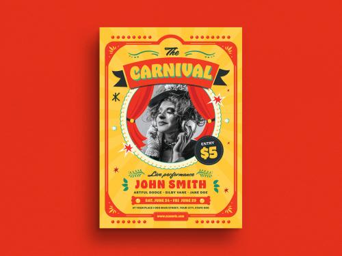 Retro Circus Carnival Flyer Layout