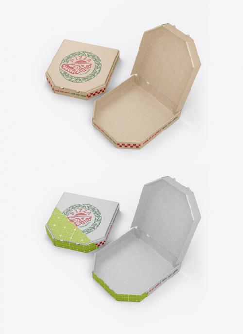 Pizza Box Mockup Colored