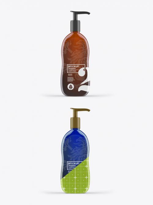 Amber Soap Bottle Mockup