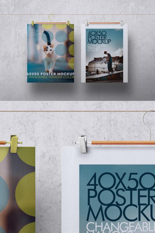 Poster Mockup 40 X 50 Hanging Hanger