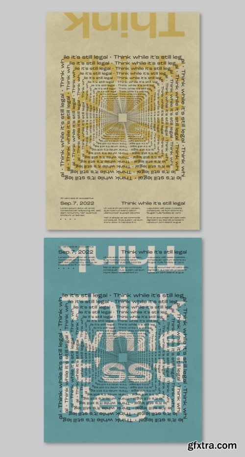 Creative Typographic Design Poster Layout with Blended Text