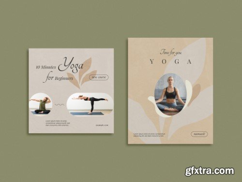 Organic and Natural Yoga Social Media Set