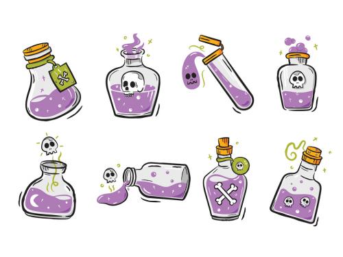 Magic Potion Spell Jar Poison Bottles