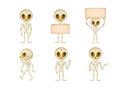 Skeleton Character Halloween Clipart