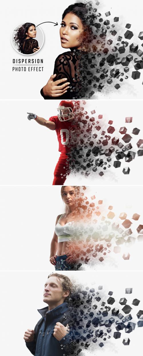 Dispersion Photo Effect with Cubes and Explosion Mockup