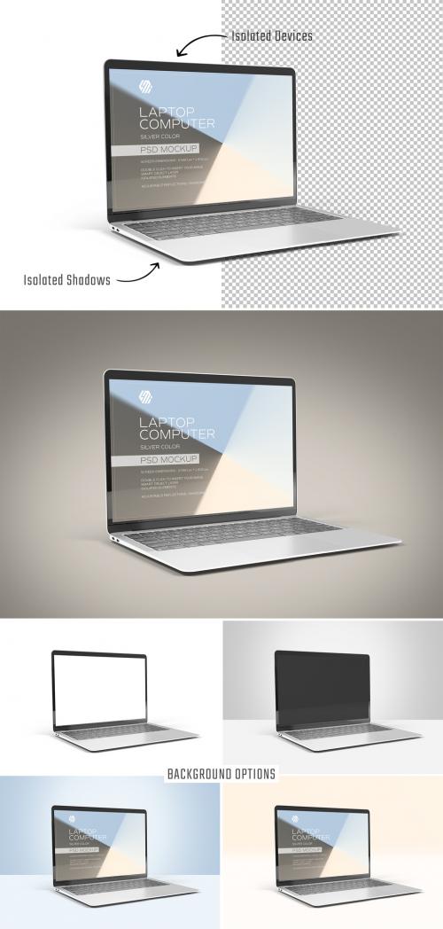 Laptop Computer Mockup Isolated on White