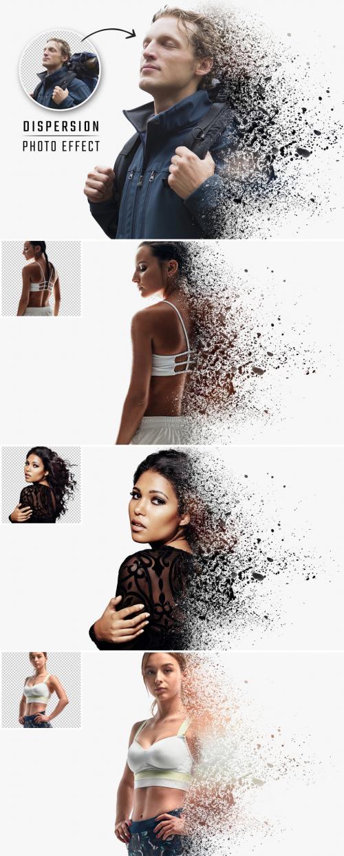 Dispersion Photo Effect with Paint Splash Mockup