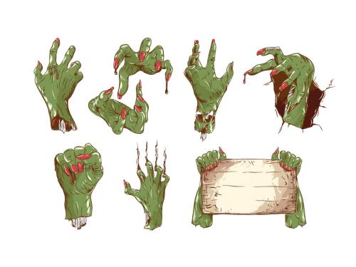 Zombie Hands Halloween Illustration