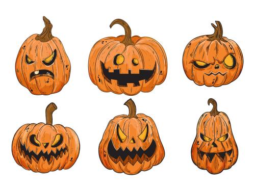 Halloween Pumpkins Jack O Lantern Illustrations