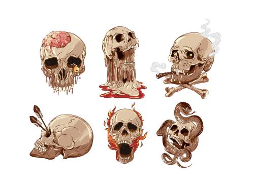 Skull Illustrations with Scary Horror Style