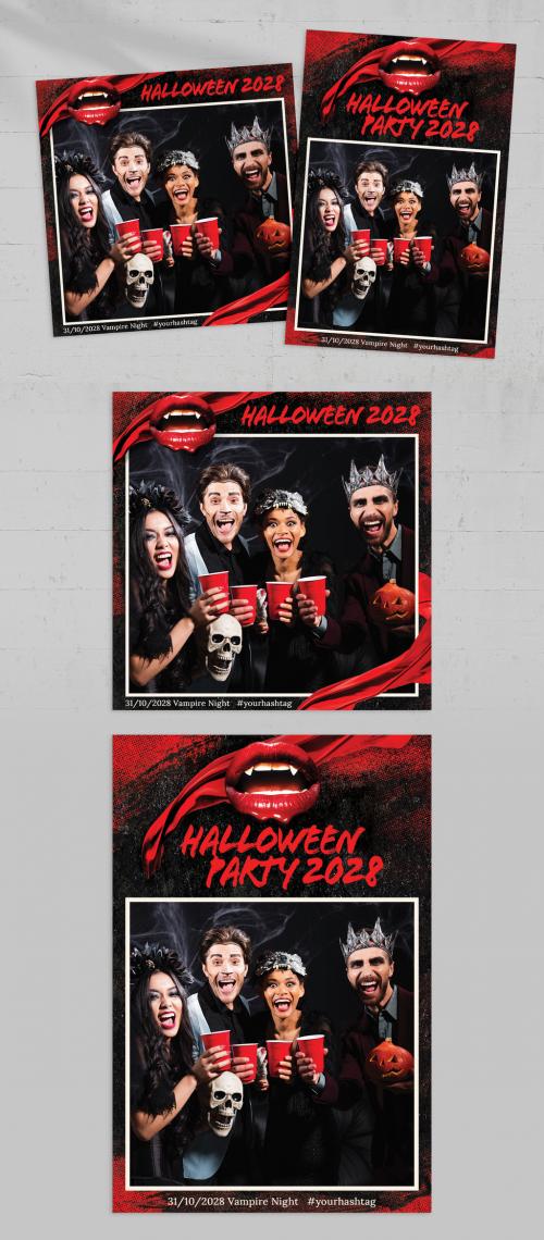 Halloween Photo Card Flyer in Red and Black